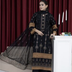 AGHOSH BY BIN SAJJAD UNSTITCHED EMBROIDERED 3 PC LAWN BANA DORA - Image 1