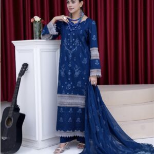 AGHOSH BY BIN SAJJAD UNSTITCHED EMBROIDERED 3 PC LAWN BANA DORA - Image 1