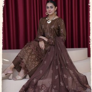 AGHOSH BY BIN SAJJAD UNSTITCHED EMBROIDERED 3 PC LAWN BANA DORA - Image 2