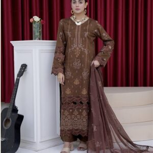 AGHOSH BY BIN SAJJAD UNSTITCHED EMBROIDERED 3 PC LAWN BANA DORA - Image 1