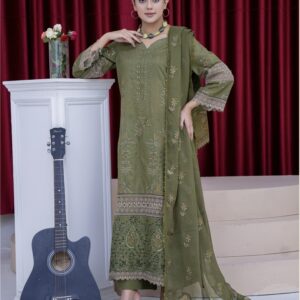 AGHOSH BY BIN SAJJAD UNSTITCHED EMBROIDERED 3 PC LAWN BANA DORA - Image 1