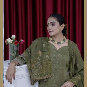 AGHOSH BY BIN SAJJAD UNSTITCHED EMBROIDERED 3 PC LAWN BANA DORA - Image 4