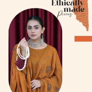 AGHOSH BY BIN SAJJAD UNSTITCHED EMBROIDERED 3 PC LAWN BANA DORA - Image 2