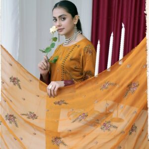AGHOSH BY BIN SAJJAD UNSTITCHED EMBROIDERED 3 PC LAWN BANA DORA - Image 3