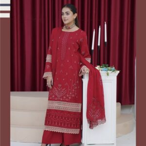 AGHOSH BY BIN SAJJAD UNSTITCHED EMBROIDERED 3 PC LAWN BANA DORA - Image 3
