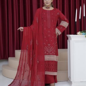 AGHOSH BY BIN SAJJAD UNSTITCHED EMBROIDERED 3 PC LAWN BANA DORA - Image 5