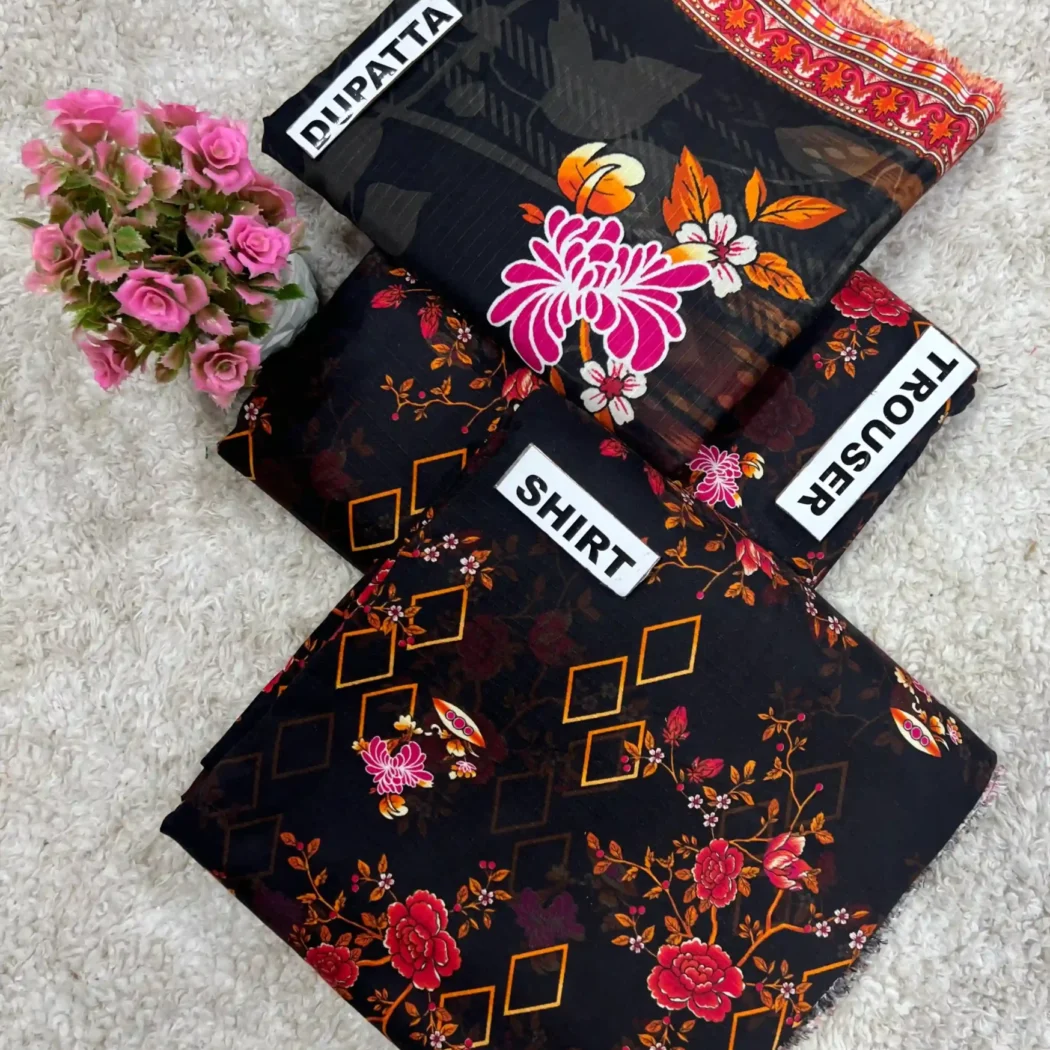PRINTED DORIYA LINEN 3 PC